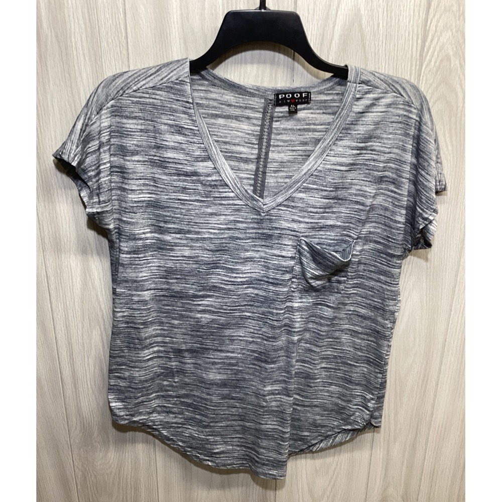 POOF Women's‎ (Size XL) Short Sleeve V-Neck Shirt Pocket Stretch